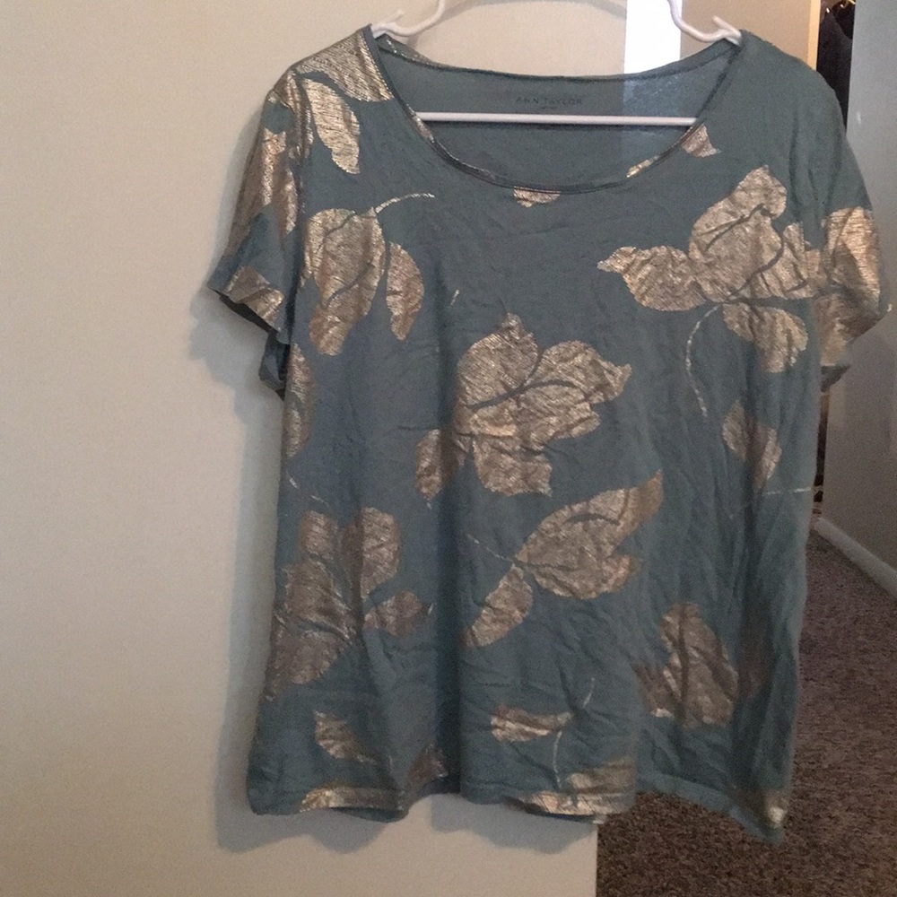 Ann Taylor gold leaf shirt